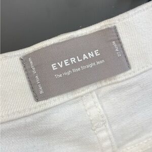 Everlane High Rise Straight Jeans - Cream